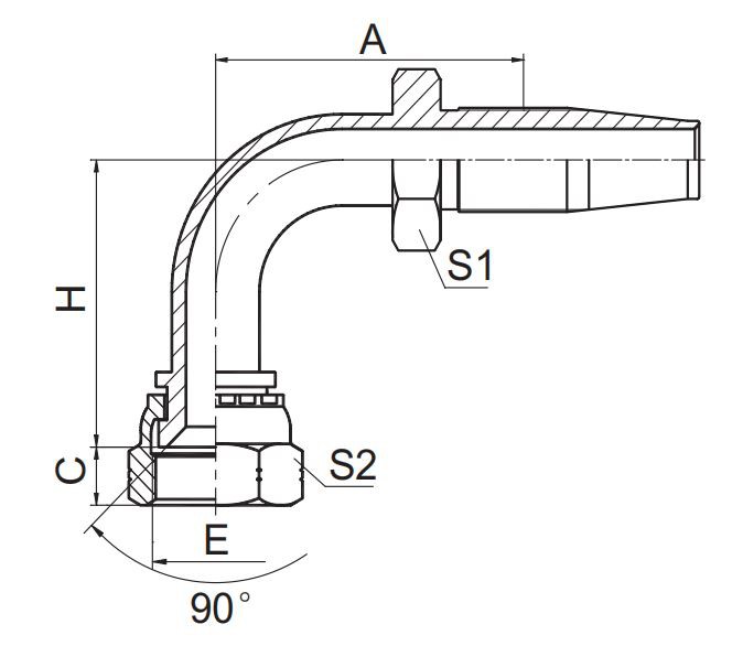 SAE أنثى 90 مقعد مخروطي